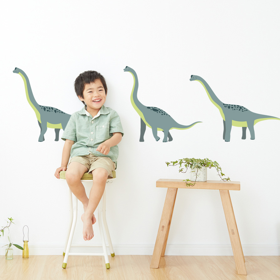 Chambre dinosaures stickers enfant bracchiosaures