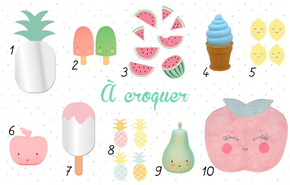 Déco enfant fruits glaces à croquer