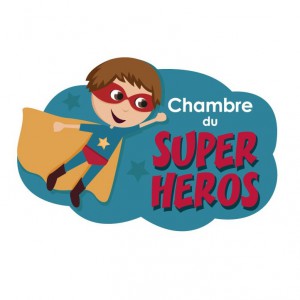 Plaque de porte enfant super heros