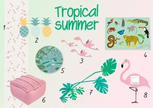 moodboard deco enfant exotique tropical summer